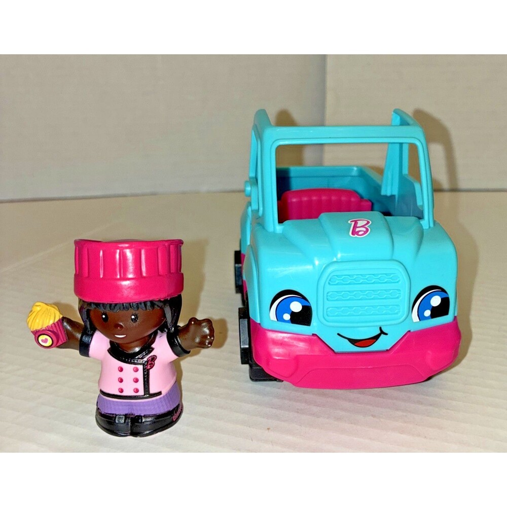 Fisher Price Little People Barbie Baker Pastry Chef & Barbie Car Vehicle